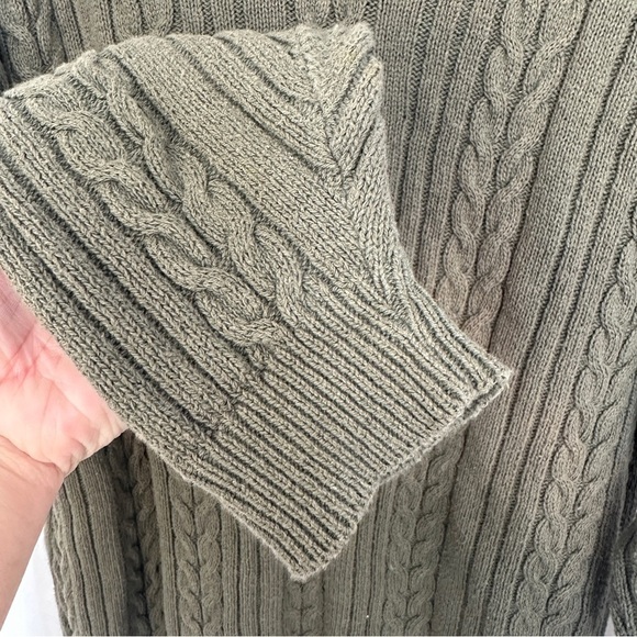 Vintage Perry Ellis Chunky Cable Knit Pullover Sweater Mens XL Fisherman V-neck - Picture 5 of 12